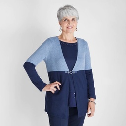 TAPADO TEJIDO BI COLOR CON BROCHE CENTRAL